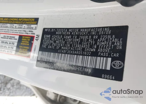 2010 Toyota Camry Le from USA, damaged, VIN 4T4BF3EK6AR051632